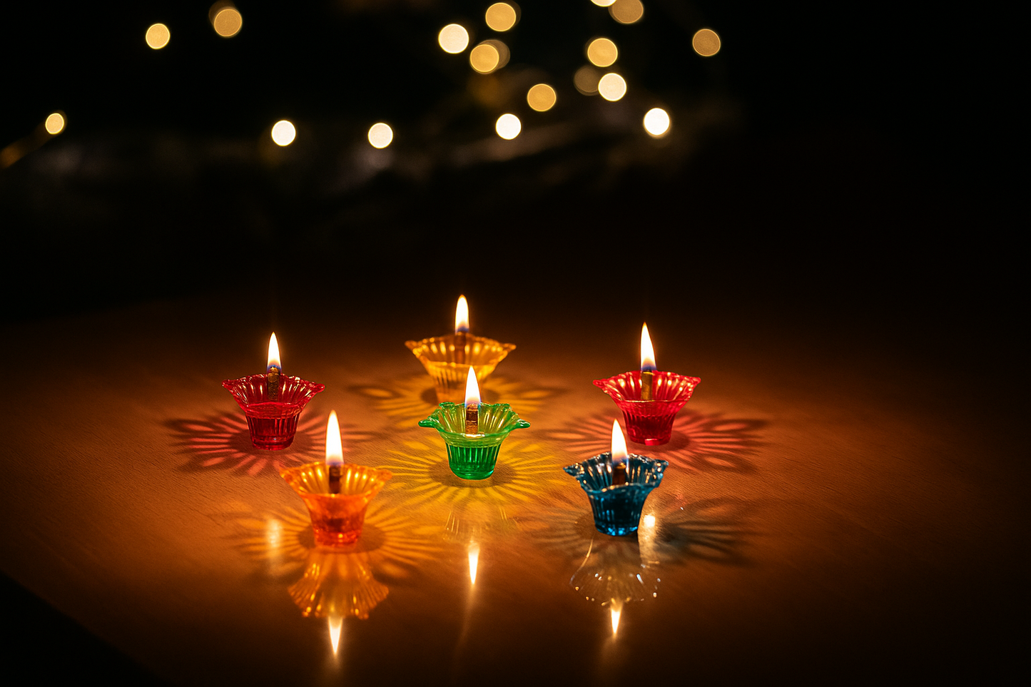 3D REFLECTIVE DIYA SET- FESTIVAL DIWALI DECOR