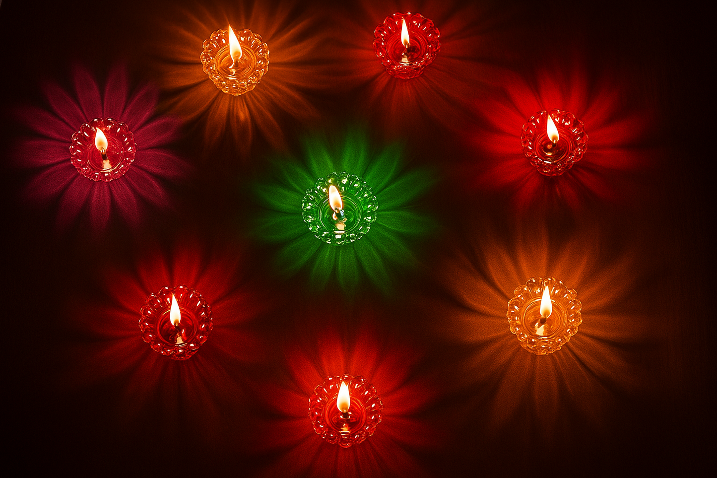3D REFLECTIVE DIYA SET- FESTIVAL DIWALI DECOR