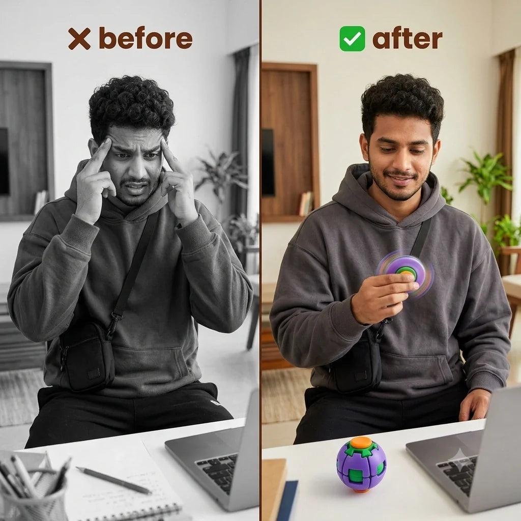 Spinzy™ - Fidget Toy | Push & Play Ball | 360° Motion