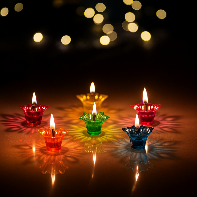 3D REFLECTIVE DIYA SET- FESTIVAL DIWALI DECOR