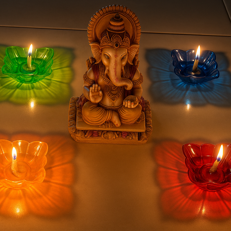 3D REFLECTIVE DIYA SET- FESTIVAL DIWALI DECOR