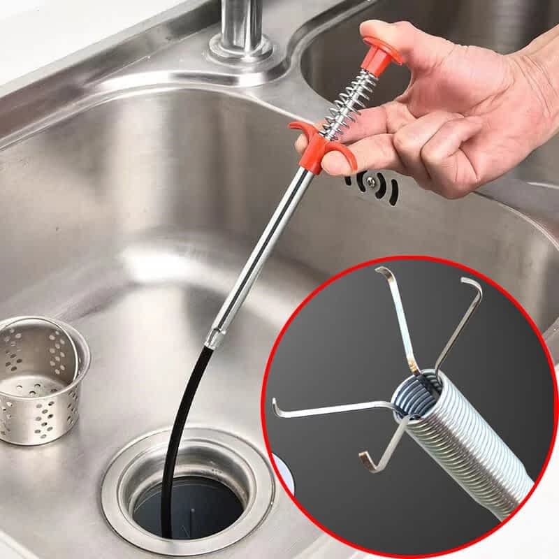 Drainage Block Remover Spring Pipe Cleaner Tool - Stainless Steel