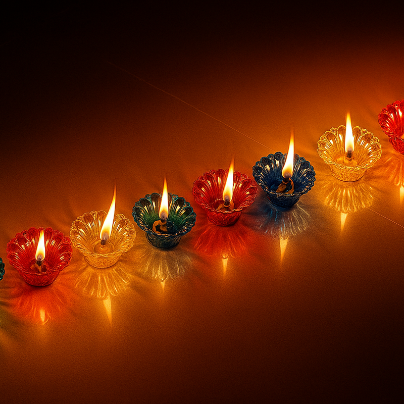 3D REFLECTIVE DIYA SET- FESTIVAL DIWALI DECOR
