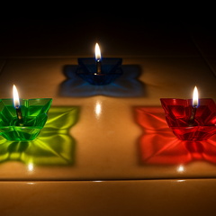 3D REFLECTIVE DIYA SET- FESTIVAL DIWALI DECOR