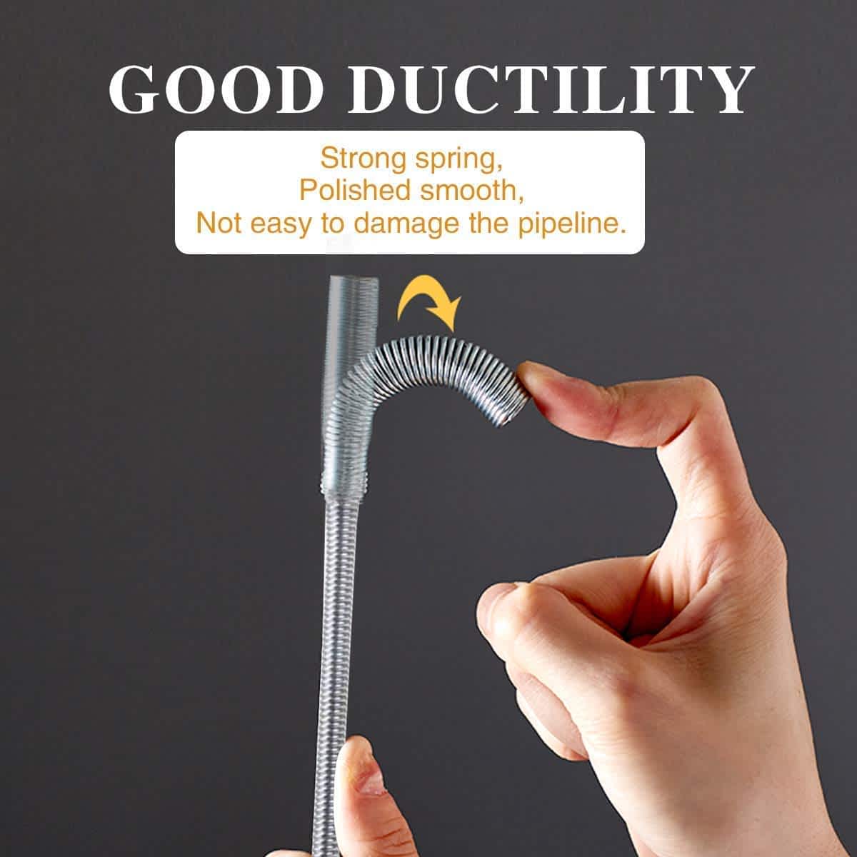 Drainage Block Remover Spring Pipe Cleaner Tool - Stainless Steel