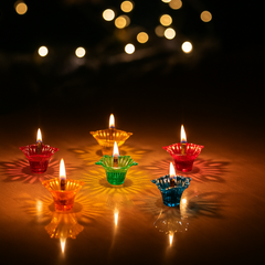 3D REFLECTIVE DIYA SET- FESTIVAL DIWALI DECOR