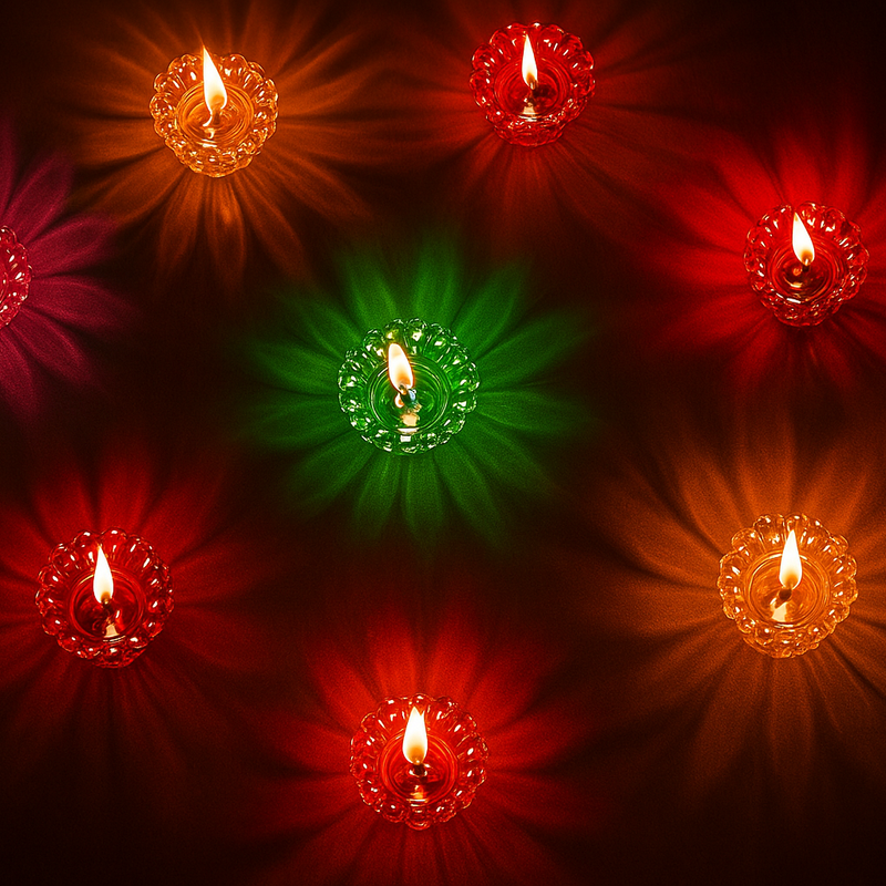 3D REFLECTIVE DIYA SET- FESTIVAL DIWALI DECOR