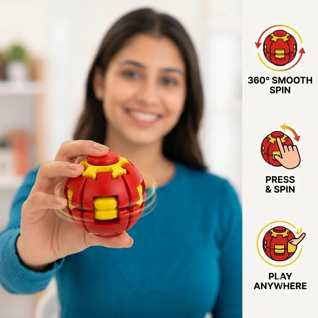 Spinzy™ - Fidget Toy | Push & Play Ball | 360° Motion