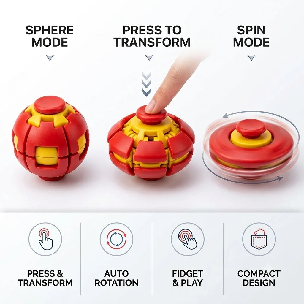 Spinzy™ - Fidget Toy | Push & Play Ball | 360° Motion