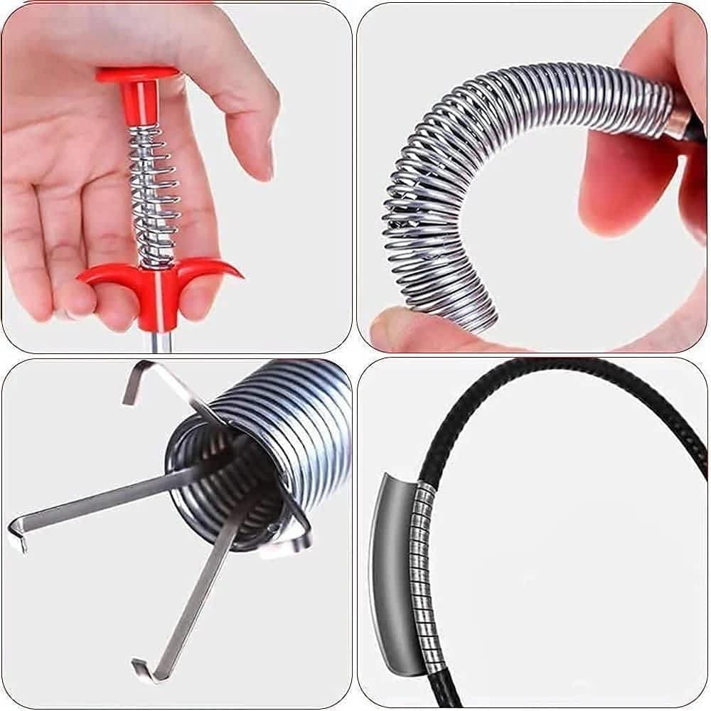 Drainage Block Remover Spring Pipe Cleaner Tool - Stainless Steel