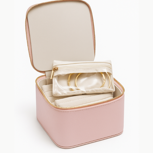 Travel Jewellery Organizer with 6 Zipper Pouches