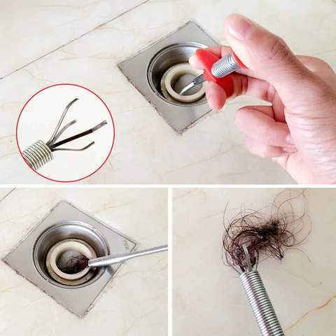 Drainage Block Remover Spring Pipe Cleaner Tool - Stainless Steel