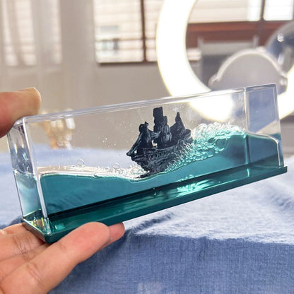 Blue Wave Titanic Ship Car Dashboard Accessory