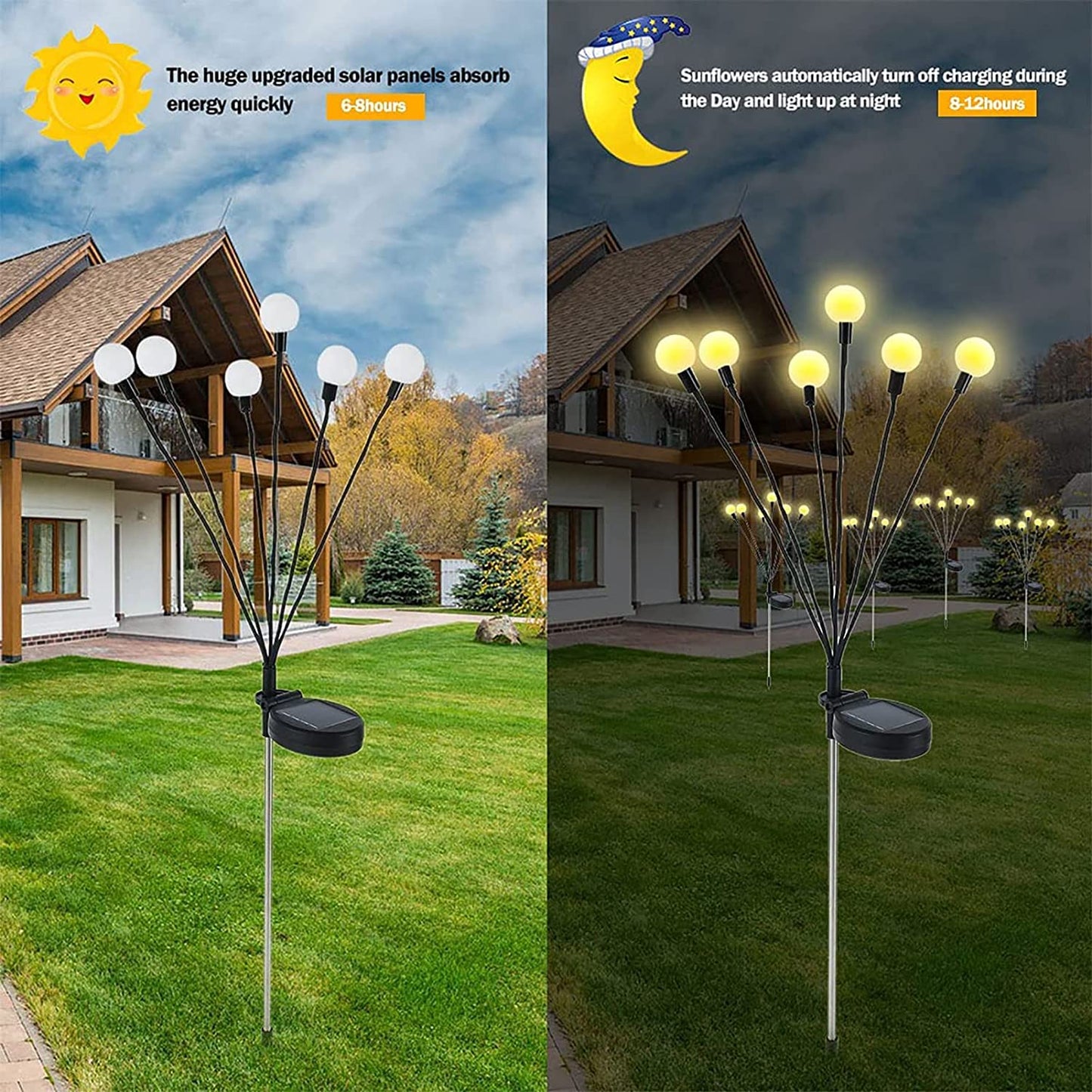 Solar Garden Lights Outdoor Lights Warm White - Free Shipping + COD Available